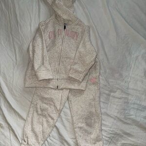Old Navy Kids Cream Sweatpants & Hoodie Set